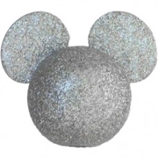  Mickey Mouse Silver Glitter Antenna Ball / Desktop Spring Stand (Disney)